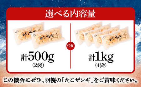 プリプリ触感が自慢 たこザンギ 計500g （タコの唐揚げ 250g×2）【05127】