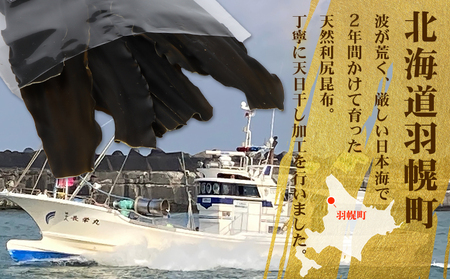 【定期便:全3回】北海道羽幌町産 天然利尻昆布(大袋)×100g【28007】