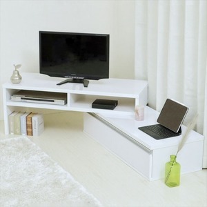 《在庫限り》 伸縮テレビ台 【ホワイト】 ： 家具 テレビ台 収納棚