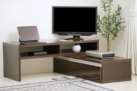 《在庫限り》 伸縮テレビ台 【ダークブラウン】 ： 家具 テレビ台 収納棚