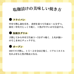 塩麹漬けセット 4パック（2～5切入り×4）  漬け魚 