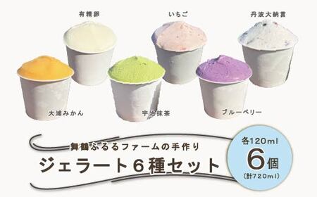 舞鶴ふるるファーム 手作りジェラート 6種セット