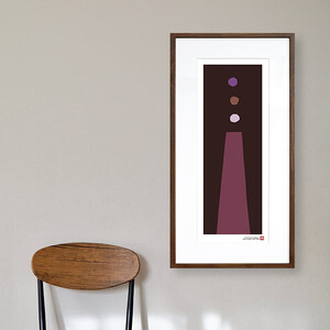 【絵画】 和紙アート 「塔」 額装サイズ 300mmx600mm 阿波紙 【 アート インテリア 現代版画 】