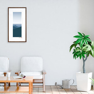 【絵画】 和紙アート 「弥山」 額装サイズ 300mmx600mm 阿波紙 【 アート インテリア 現代版画 】