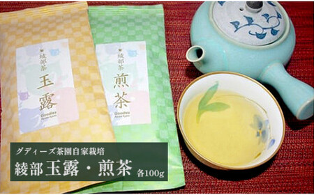 綾部玉露・煎茶のセット 各100g 【 国産 日本茶 セット お茶セット お茶 綾部茶 玉露 煎茶 お土産 ギフト 贈り物 プレゼント 詰め合わせ セット 農家直送 京都 綾部 】