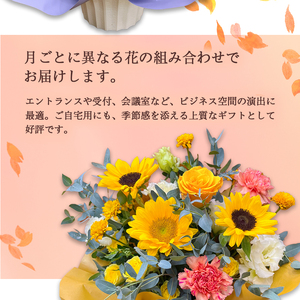 【6回定期便】 季節のフラワーアレンジメント (M) | 発送月固定 花