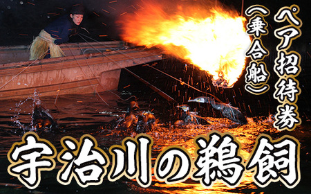 宇治川の鵜飼ペア招待券（乗合船）　宇治市 観光 鵜飼　BT08