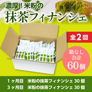＜定期便・全2回(隔月)＞＜簡易包装＞米粉の抹茶フィナンシェ(計60個) 宇治茶 宇治抹茶 抹茶 フィナンシェ 菓子 スイーツ 抹茶フィナンシェ 和スイーツ デザート おやつ 【uj-CM022】【千休】