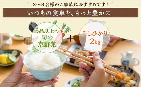 【隔月6回定期便】旬の京野菜と米セット 野菜