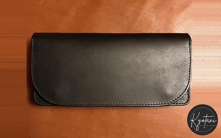財布 美しいヌメ革で作られたロングウォレット ブラック | 革 革製品 長財布 ロングウォレット ファスナー付き メンズ レディース ハンドメイド