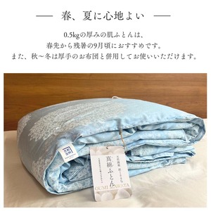 シルク100% 真綿布団 0.5kg シングル肌布団 京都金桝 