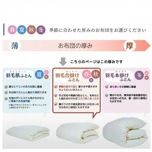 【合掛け】羽毛布団 シングル ハンガリーホワイトダウン90％ 掛布団 アクア