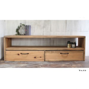 【キャメル】アンティーク風 無垢材 テレビボード＜Dea-Sirio＞ テレビボード