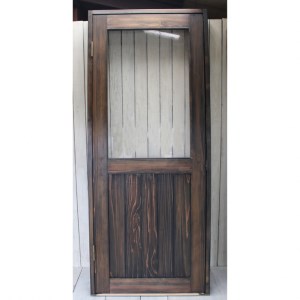 【ヴィンテージブラウン】アンティーク風 無垢材 ガラスドア枠セット＜Dea-Sirio＞ ドア