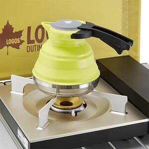 たためるシリコンケトル 1L 直火調理可能でアウトドアなど持ち運びも楽々。　81210305【1664231】