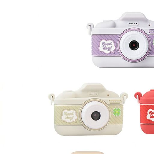 子供用 カメラ ピントキッズ クローバー ［ キッズカメラ トイカメラ ズーム機能 インカメラ 動画撮影 フレーム機能 タイマー撮影 ミニゲーム 音楽再生 スマホ転送可能 メモリーカード 付き 首掛け USB式充電 簡単操作 知育おもちゃ プレゼント ] オフホワイト
