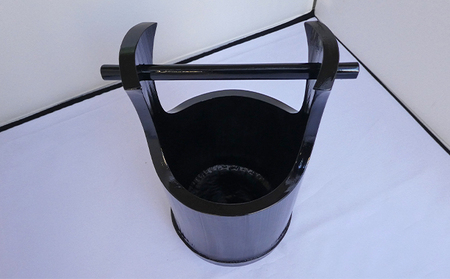 アイスペール 黒塗 手桶型 竹製 横20 Φ15-18×h17（30）工芸品 キッチン用品 雑貨 日用品