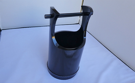 アイスペール 黒塗 手桶型 竹製 横20 Φ15-18×h17（30）工芸品 キッチン用品 雑貨 日用品
