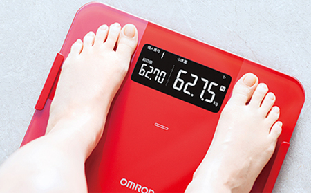 体重計 オムロン 体重体組成計 HBF-255T オムロンコネクト ダイエット トレーニング 美容 健康 日用品 電化製品 レッド