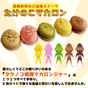 タケノコ戦隊マカロンジャー マカロン 5色 2箱 化粧箱入り｜デザート スイーツ 焼き菓子 たけのこ タケノコ たけのこマカロン ご当地 京都 長岡京 長岡京市 [1485]