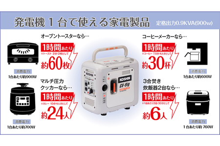 カセットガス式インバーター発電機 GV-9ig [1604]