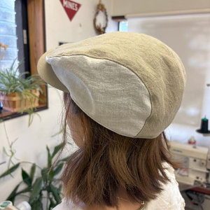 麻素材 ハンチング (Mサイズ(58cm))｜麻 通気性抜群 涼しい帽子 キャップ カジュアルファッション おしゃれ帽子 [1631]