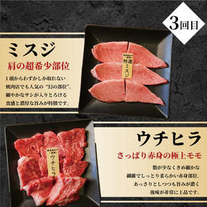 【3回定期便】A5黒毛和牛 希少部位 6種盛り(計1.5kg) 黒毛和牛