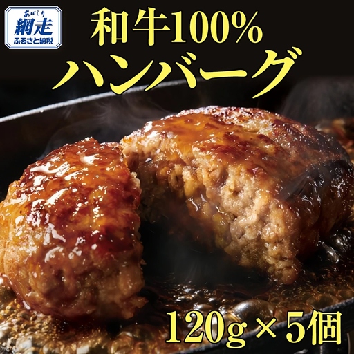 ＜網走産＞【オホーツクあばしり和牛】ハンバーグ・総重量 600g（120g×5個） 【 ふるさと納税 人気 おすすめ ランキング 牛ハンバーグ オホーツクあばしり和牛 和牛100% 北海道 網走市 送料無料 】 ABW016