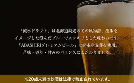 流氷ドラフト・ABASHIRIプレミアム【6本】セット(網走市内加工・製造) ABH015