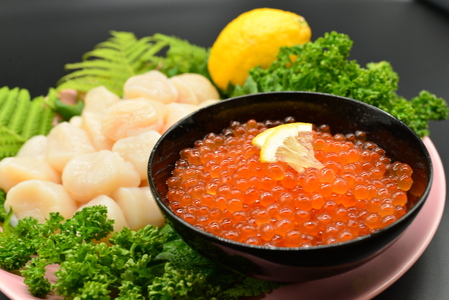 【先行予約】冷凍エゾバフンウニ50g×1折+いくら80g×1本+ホタテ500gセット(網走市産)(2025年5月15日以降発送) ABAO2002