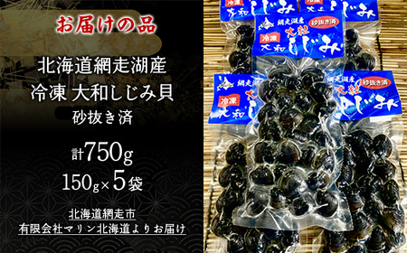 網走湖産「大和しじみ貝」750g(150g×5) ABC035