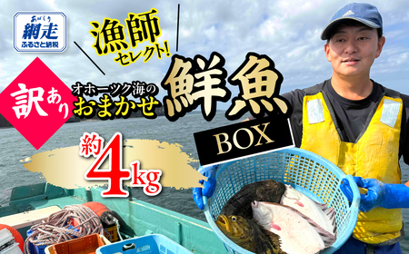 【訳あり】漁師セレクト！オホーツク海のおまかせ鮮魚BOX 約4kg ABBY001