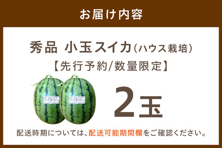 【先行予約／数量限定100】にしまるスイカ 秀品 2玉入り（ハウス栽培）（2026年6月中旬から発送）