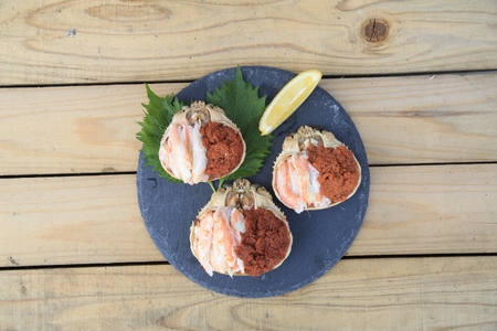 【カニ】セイコガニ甲羅盛Sサイズ　3個セット カニ