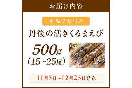 丹後の活きくるまえび 500g(15~25尾) えび