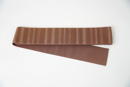 ＜丹後の藤布　遊絲舎＞角帯　藤糸あそび（茶）幅約10.2cm×長さ約420cm