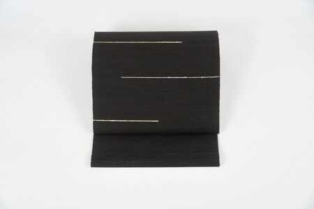 ＜丹後の藤布　遊絲舎＞八寸名古屋帯　「藤八本」（黒）選べるお仕立て