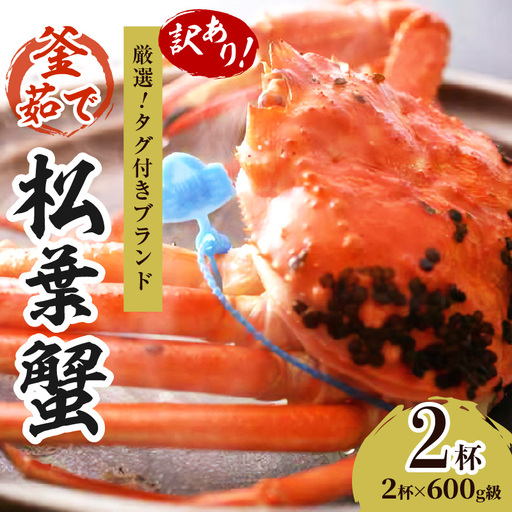 【訳あり！！タグ付きブランド】茹で松葉かに 鮮度抜群、釜茹でにてお届け！！ 600g級（足1本落ち）×2杯　ふるさと納税 かに 京都 京丹後 海鮮 まつば蟹 まつばがに 松葉ガニ 海祥