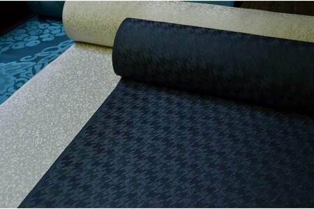 絹織物 京都「丹後ちりめん」色無地 千鳥格子（鉄納戸） | 京都府