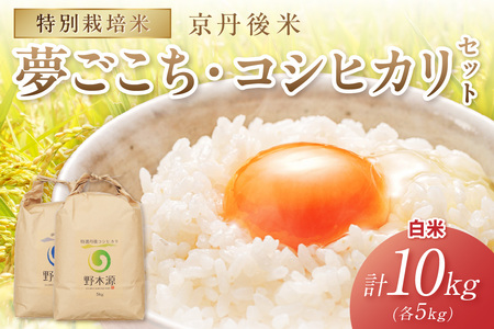 2025年産 京丹後米 特別栽培米夢ごこち＆丹後コシヒカリ 各5kg（白米）