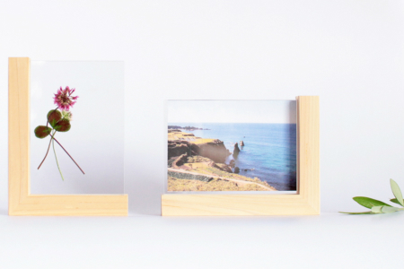 【ふるさと納税/職人手作り】縦横兼用で便利 おしゃれな無垢の木のフォトフレーム L版