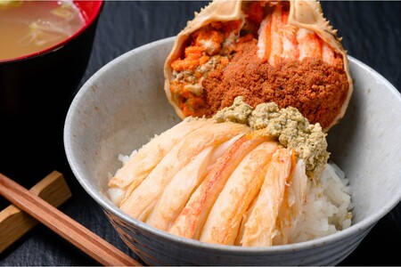 松葉ガニ セイコガニの甲羅盛り 松葉ガニ夫婦丼 めおとどん セット 小小サイズ 京都府京丹後市 ふるさと納税サイト ふるなび