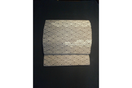 丹後の藤布 八寸名古屋帯 「海に藤 (紫)」 全通太鼓腹/平仕立て