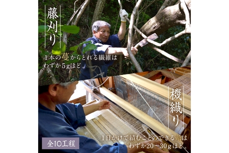 丹後の藤布 八寸名古屋帯 「海に藤 (紫)」 全通太鼓腹/平仕立て