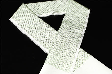 和装小物 刺繍半衿 グリーン