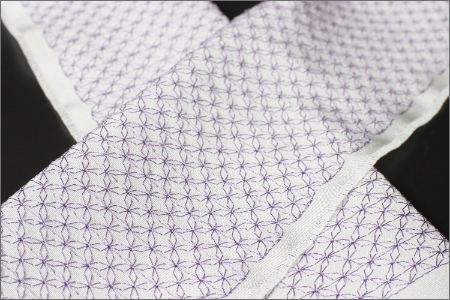 和装小物 刺繍半衿 パープル
