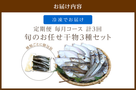 【干物 定期便・3ヶ月】リピーター人気！京丹後の地元魚屋が作ったお任せ干物セット（冷凍）日本海 旬の干物 定期便 3回 ・干物セット定期便・干物詰め合わせ・ひもの