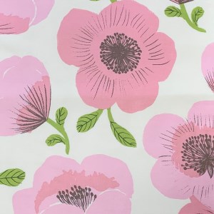 天然繊維手作り　木綿わた入り敷ふとん（ポピー柄「ピンク」）