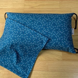 高さ調節できる 天然そば枕（青）カバー付き