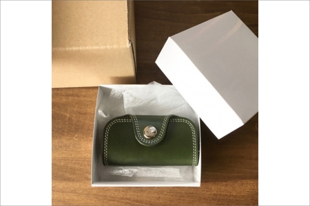 Rキーケース 栃木レザー牛革ケース グリーン